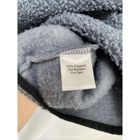 Vera Bradley Women Teddy Fleece Half-Zip Pullover Quilted Plaid Blue Sweater S/M - Picture 4 of 7